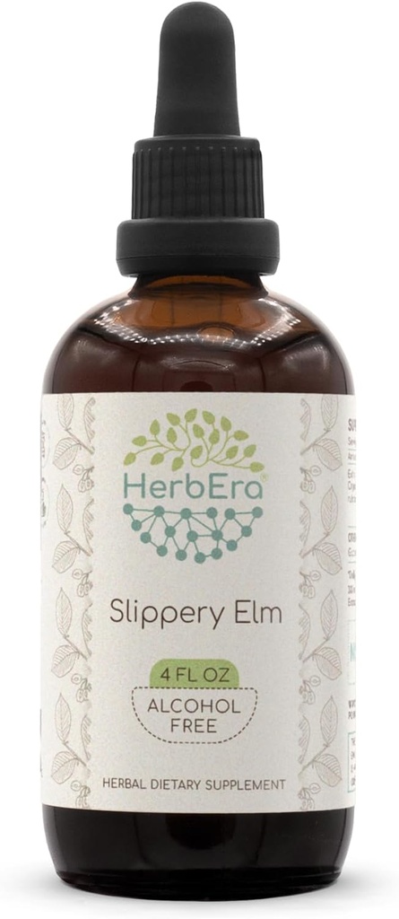 HerbEra Slippery Elm B120 εκχύλισμα χωρίς αλκοόλη Βάμμα, συμπυκνωμένες σταγόνες υγρού Φυσικό Slippery Elm (Ulmus Rubra) 4 fl oz
