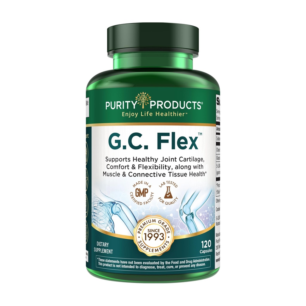 Προϊόντα καθαρότητας G.C. Flex (Glucosamine και Chondroitin Sulfate Super Formula) - Υποστηρίζει την κοινή + Cartilage υγεία + υγιείς μύες + συνδετικό ιστό - Προάγει την κοινή ευελιξία - 90 κάψουλες από