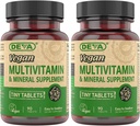 DEVA Tiny Tablets Vegan Multivitamin για γυναίκες & άνδρες 2-πακέτο με σίδηρο, βιταμίνη C, E, B Complex Βιταμίνες, ψευδάργυρος, 90 δισκία