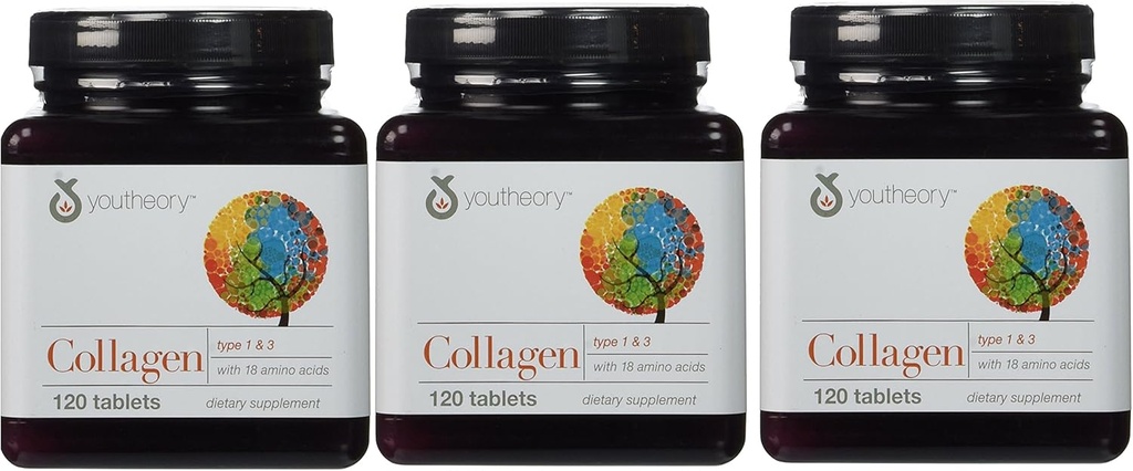 YouTheory Collagen, Type 1 & 3, 120 δισκία (Συσκευασία 3)