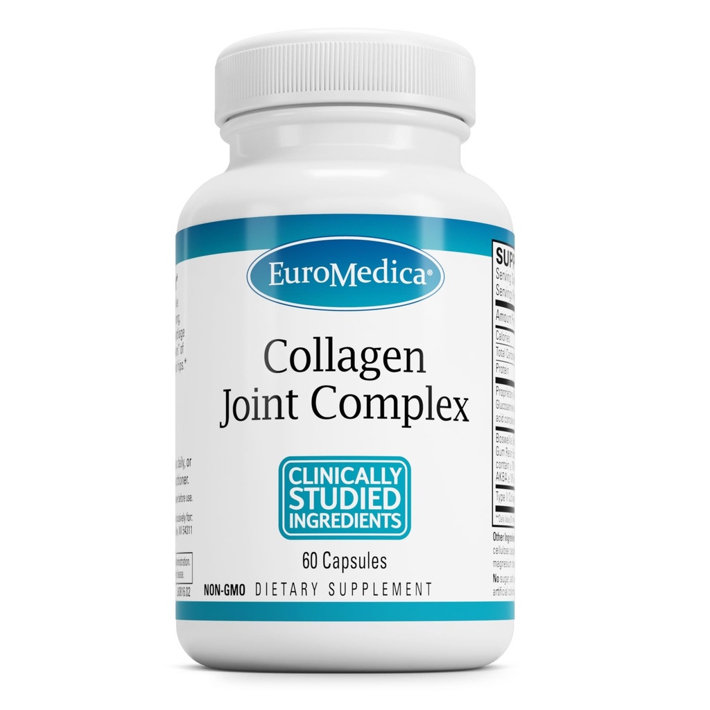 EuroMedica Collagen Joint Complex - Collagen Supplement for Joint Health Support - Dietary Supplement with Boswellia Extract & Type II Collagen - Lower Back & Knee Support Supplement - 60 Capsules