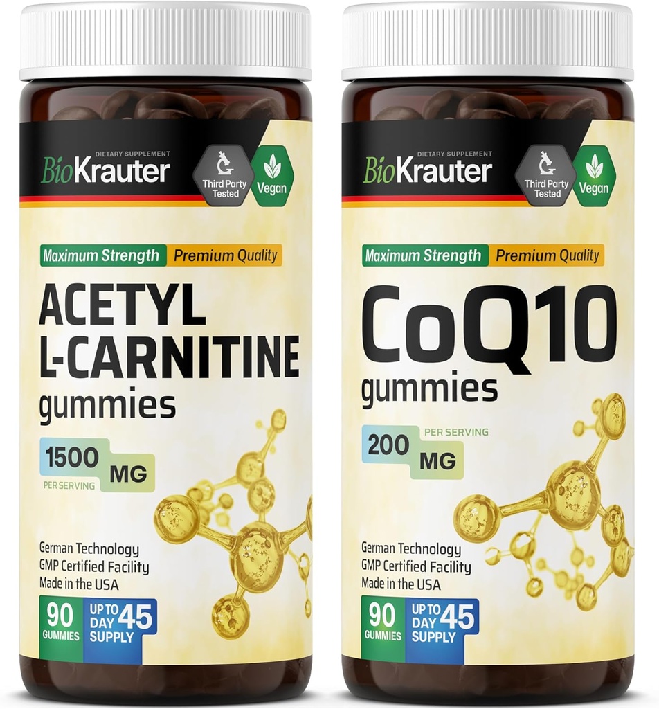 BIO KRAUTER Acetyl L-Καρνιτίνη 90 Gummies & CoQ10 90 Gummies