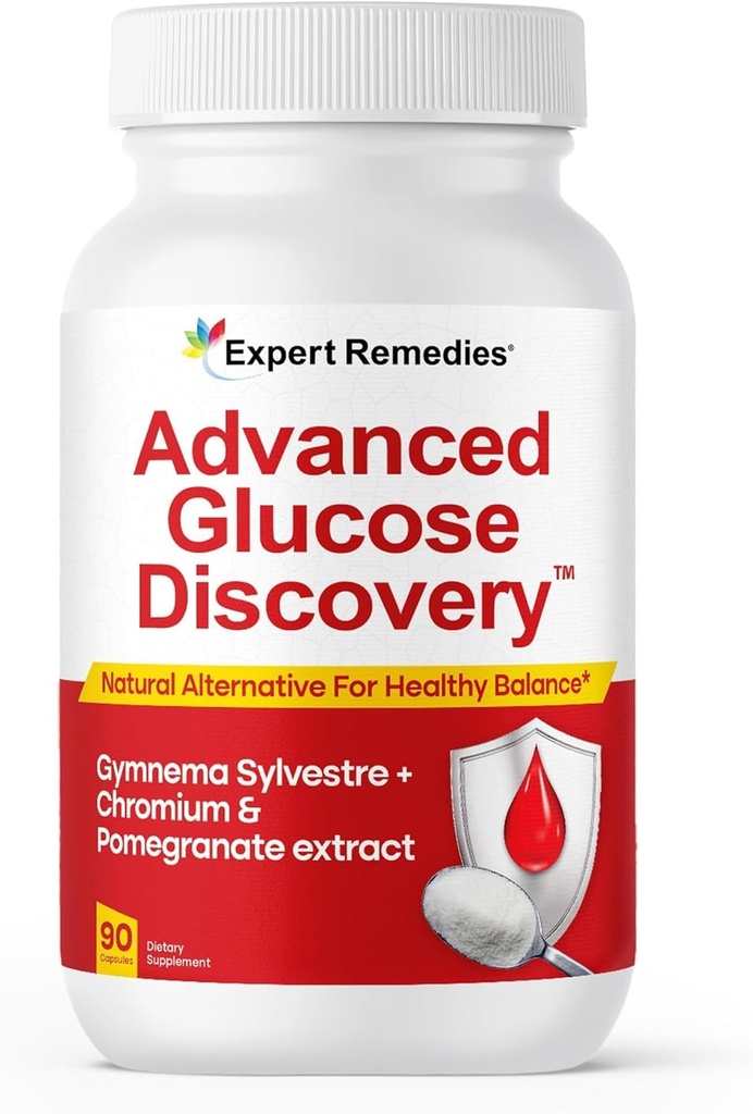 Advanced Glucose Discovery for Sugar Watchers, with Gymnema Sylvestre, Patented Pomegranate Supplement, Crominex 3+, for Glucose Μεταβολισμός Wellness - All Natural, Non-GMO - 90 Vegan Capsles