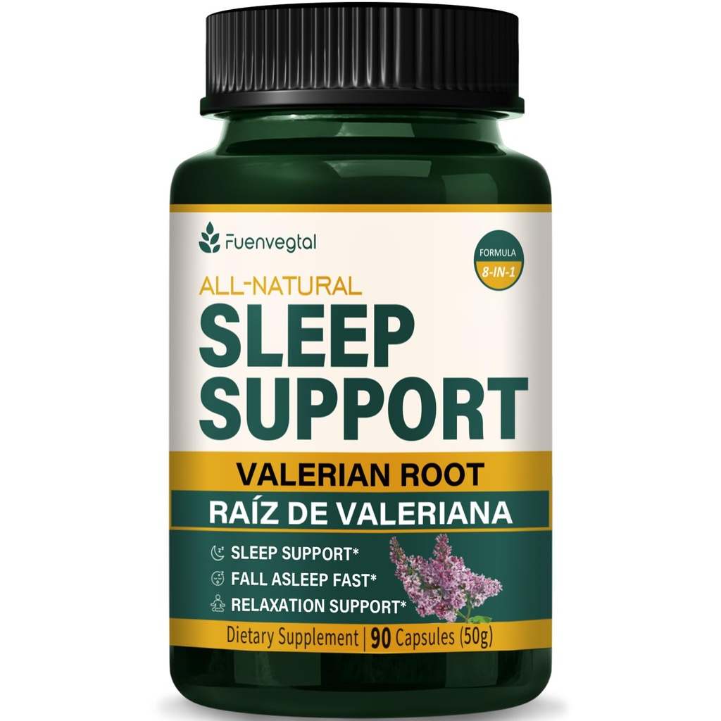 Valerian Root Extract Κάψουλες υποστήριξης ύπνου, συμπλήρωμα λουλουδιών πάθους για καλύτερο ύπνο, πτώση ύπνου γρήγορα & χαλάρωση. Pastillas de Valeriana y Pasiflora para Dormir Profundamente. (στα Αγγλικά). 90 Αριθμός