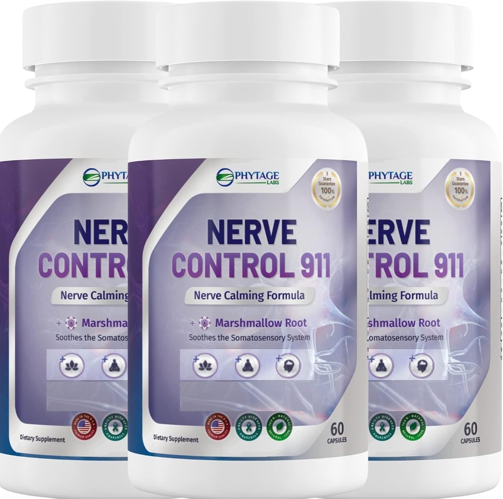 Nerve Control 911 - Natural Plant Based Nerve Health Supplement - 3 Pack