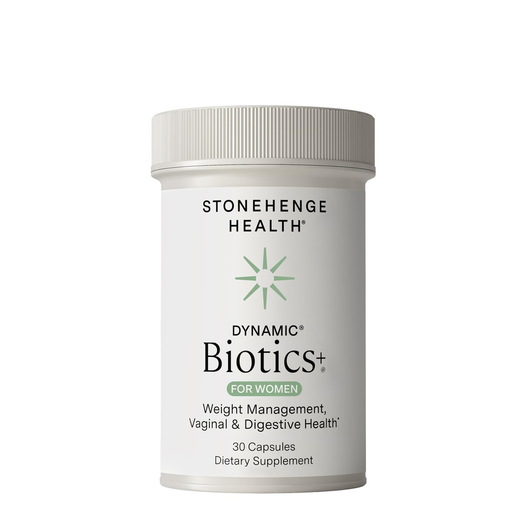 Stonehenge Health Probiotics 70 Δισεκατομμύρια CFU + 24 Strains, Prebiotic, Dynamic Biotics+ for Women, New Formula for Weight Management, Digestive & Κολπική Υποστήριξη, Καθυστερημένη Διάρκεια Απελευθέρωσης Σταθερή Μη ΓΤΟ