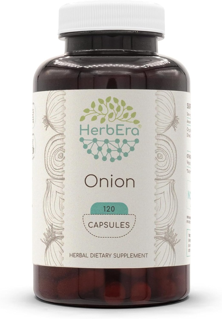 HerbEra Κρεμμύδια 120 Καψάκια, 500 mg, Κρεμμύδια (Allium Cepa) Αποξηραμένα Βολβοί (120 Καψάκια)