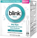 Blink Δάκρυα Λιπαντικά Οφθαλμικές σταγόνες Ήπιο-Moderate Ξηρό Μάτι .01 Fl Oz 25 Count