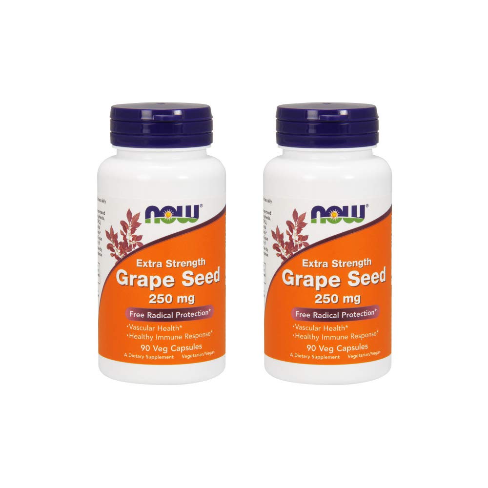 NOW Foods Grape Seed Extract 250mg, 90 Vcaps - (Συσκευασία του 2)