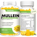 Mullein Gummies for Clear Lungs, 10 in 1 Mullein Leaf Extract for Lungs, Mullein Quercetin Gummies for Lung Cleanse, αναπνευστικό, ανοσοποιητικό, ανανάς Γεύση, 120 Count