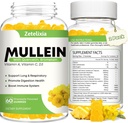 Mullein Gummies for Clear Lungs, 10 in 1 Mullein Leaf Extract for Lungs, Mullein Quercetin Gummies for Lung Cleanse, αναπνευστικό, ανοσοποιητικό, ανανάς Γεύση, 120 Count