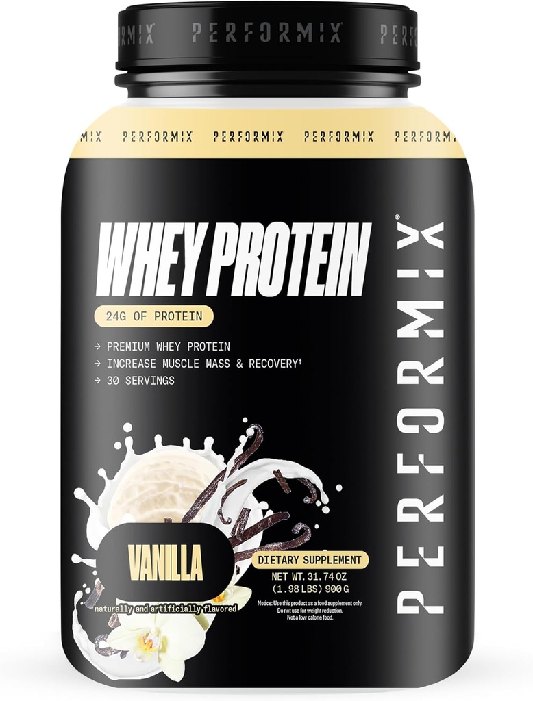 PERFORMIX - Whey Protein Isolate Blend - 24g της πρωτεΐνης - 5.4g των BCAAs - 110 θερμίδες - Μυϊκό κτίριο & μετά την προπόνηση Ανάκτηση - 100% Whey Protein Powder - 1.98 lbs - 30 Σερβίρει - Βανίλια