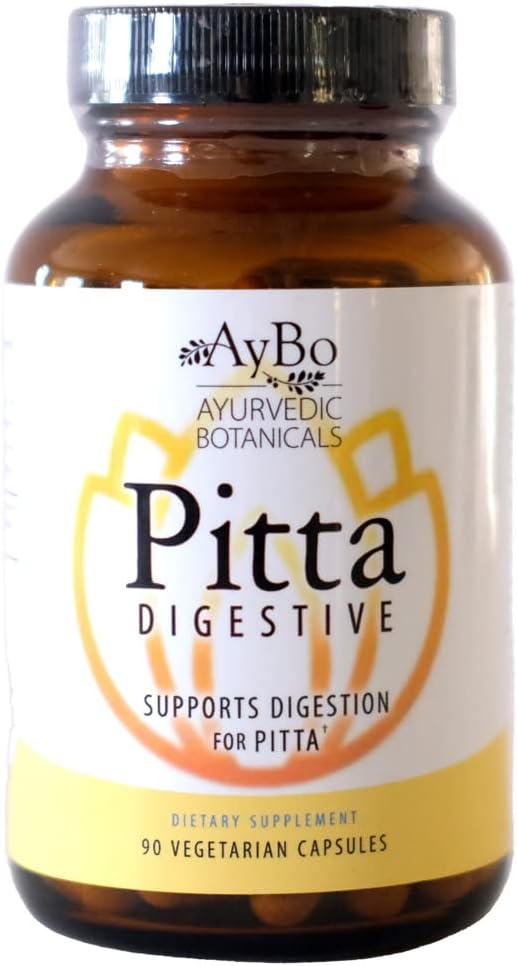 AyBo - Pitta Digestive, υποστηρίζει πέψη για Pitta Dosha, οργανικό συμπλήρωμα βοτάνων, 90 κάψουλες χορτοφάγων