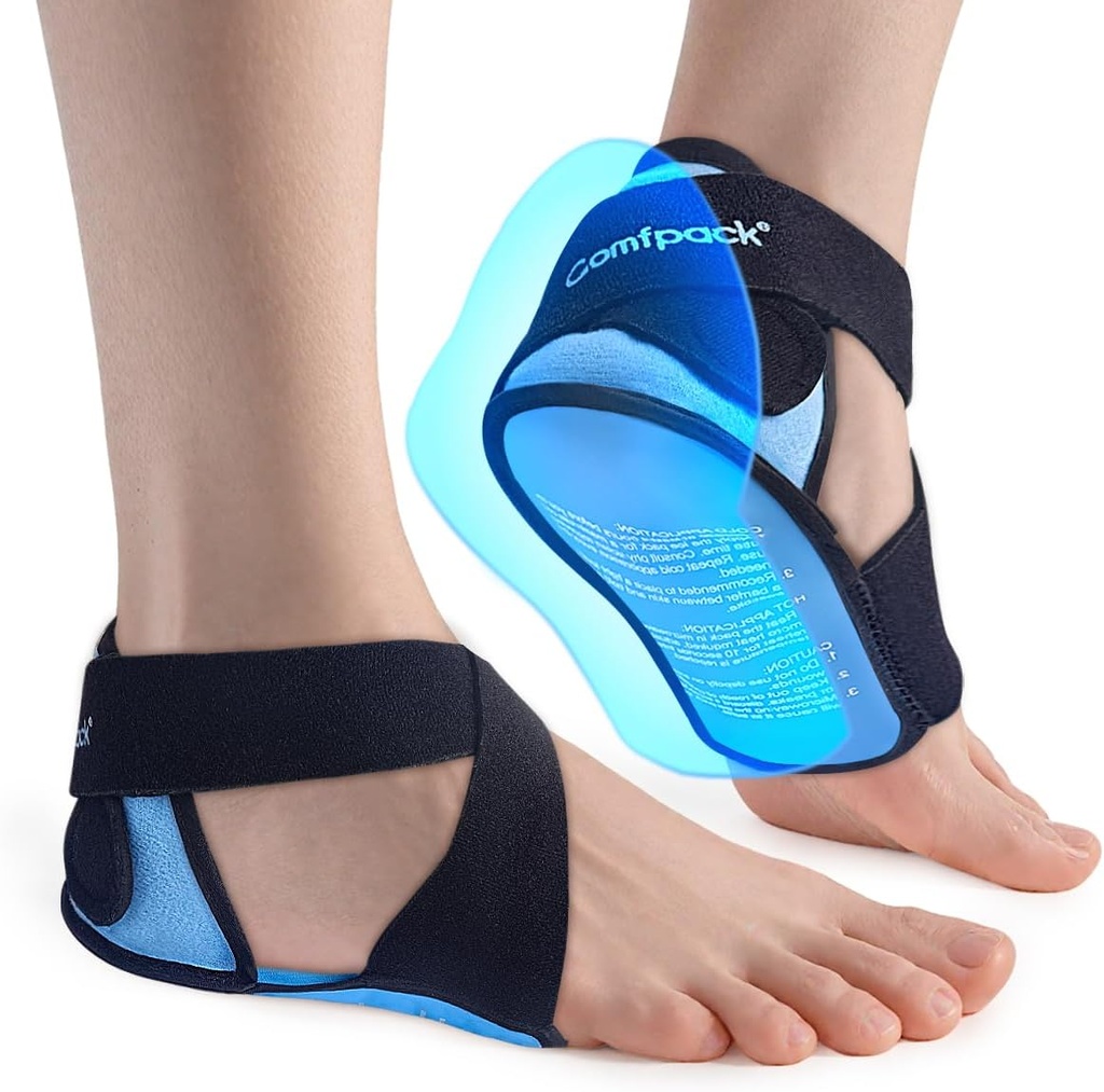 Plantar Fasciitis Ice Packs with Heel & Sole Gel Coverage, 2PCS Gel Heel Cups Protectors for Pain Relief, Ρυθμιζόμενου Πακέτου Πάγων Πόδι για Αχιλλέα Τενοντίτιδα