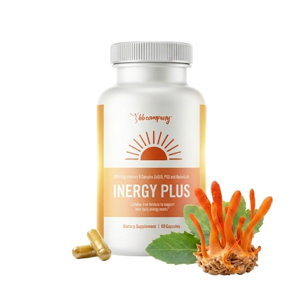 InergyPLUS | Energy Vitamins for Women, Fatigue, Natural Energy Supplements for Focus | Vitamin B12, Folic Acid, Rhodiola Rosea, Cordyceps, CoQ10, Caffeine Free | Packaging Vary | 60 Ct