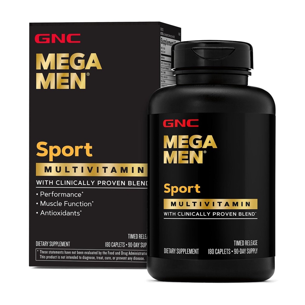 GNC Mega Men Sport Multivitamin | Performance, Muscle Function, and General Health | 180 Count