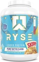 RYSE Loaded Protein Powder - Skippy Peanut Butter - 25g Whey Protein Isolate & Concentrate with Prebiotic Fiber & MCTs - Low Carb, Low Sugar, Digestive-Friendly - 54 Servings / 4 lb Tub