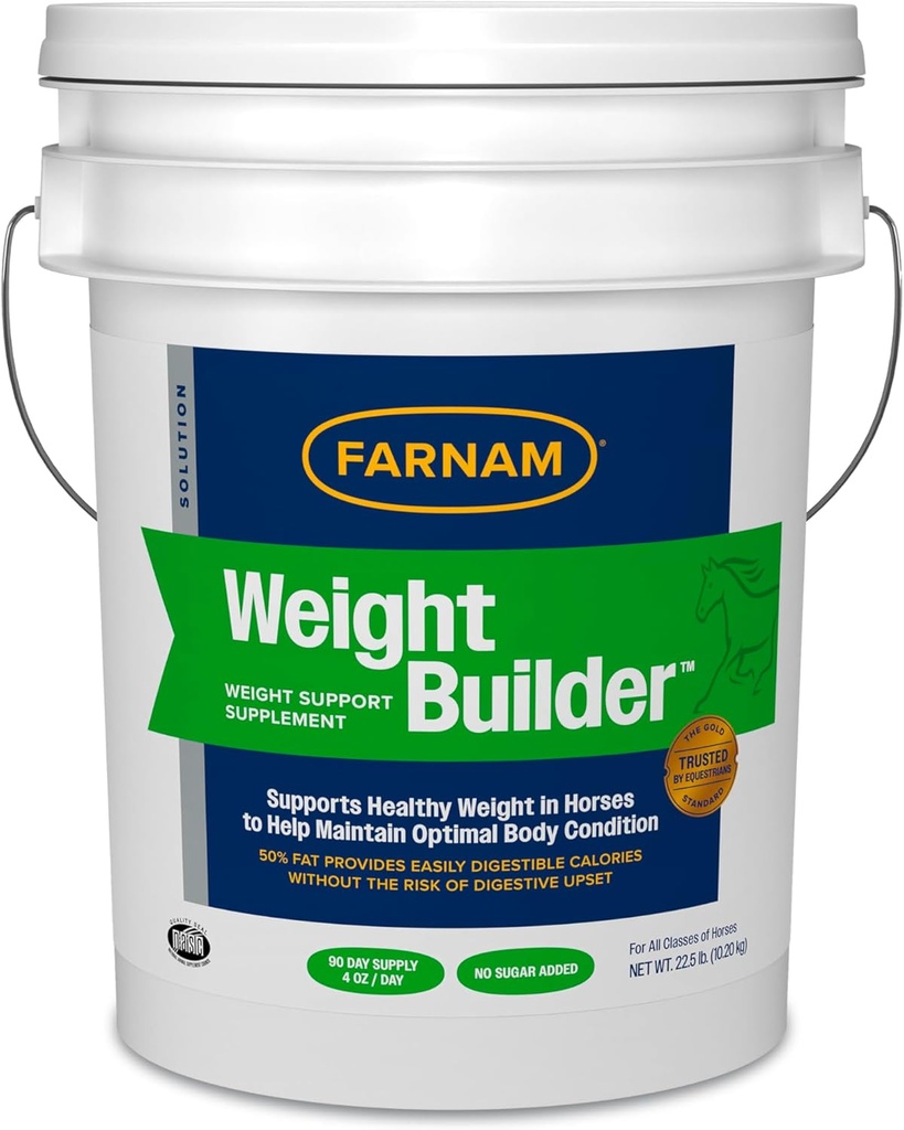 Farnam Βάρος Builder συμπλήρωμα υποστήριξης για τα άλογα, βοηθά να διατηρήσει το βέλτιστο βάρος και το σώμα Κατάσταση, 22,5 lb., 90 Ημέρα προσφοράς