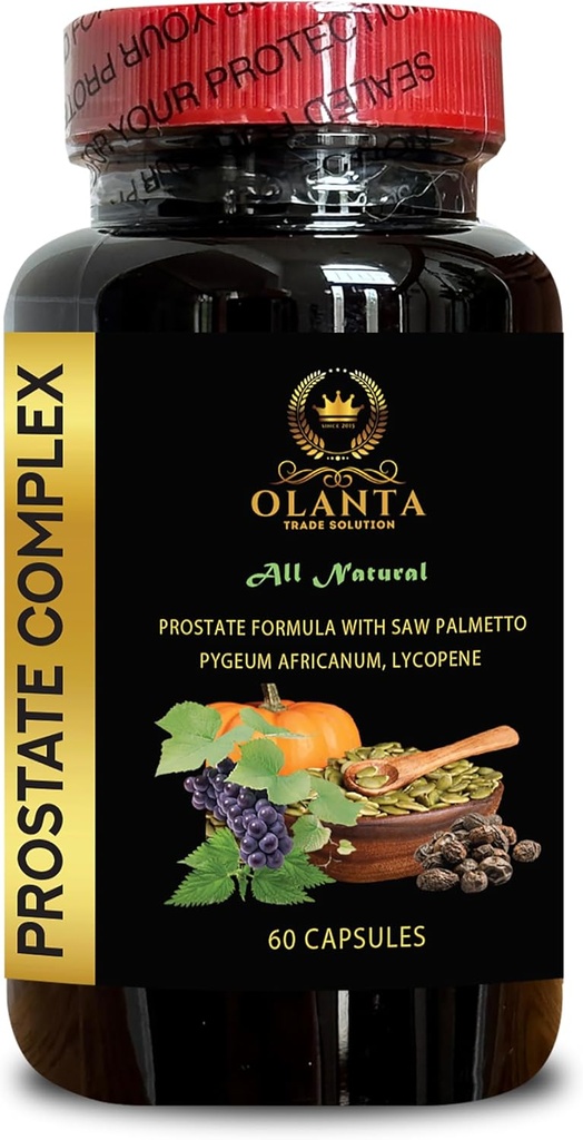 Prostate Complex Όλα τα φυσικά - Prostate Healthy Complex Saw Palmetto Prostate Υποστήριξη συμπλήρωμα υποστήριξης για το εκχύλισμα ούρας Tract Nettle - 1 μπουκάλι 60 κάψουλες