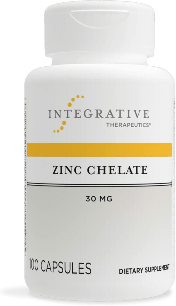 Integrative Therapeutics Zinc Chelate - Antioxidant Support & Healthy Immune Function* - Mineral Supplement for Men & Women - Dairy-Free & Gluten-Free - 100 Capsules (100 Servings)