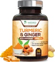 Turmeric Curcumin Supplement 1950mg - 95% Κουρκουμινοειδή με οργανική κουρκουμά & Ginger, BioPerine Μαύρο Πιπέρι για την Καλύτερη Απορρόφηση, Vegan Κοινή Υποστήριξη της Φύσης, Μη-ΓΤΟ, Εμφιαλωμένο στις ΗΠΑ - 240 Κάψουλες