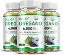 Nature's live Oil of Oregano with Black Seed Oil, 2 in 1 Oregano Supplement for Immune Health, Retains High Concentrated Carvacrol & Thymoquinone, Non-GMO, 3 Pack