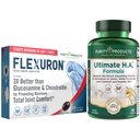 Προϊόντα καθαρότητας Flexuron Joint Formula + Ultimate HA Flexuron (Κριλλέλαιο, χαμηλό μοριακό βάρος Υαλουρονικό οξύ, Ασταξανθίνη) - Ultimate H.A. (BioCell Collagen, Quercetin, Υαλουρονικό οξύ + More)