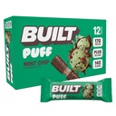 Χτισμένο Bar, Puff Protein Bars, Mint Chip Puff, 17g Protein Snacks, On-The-Go Bars, Μόνο 140 θερμίδες, 6g ζάχαρη, κολλαγόνο, χωρίς γλουτένη, 12 κόμης