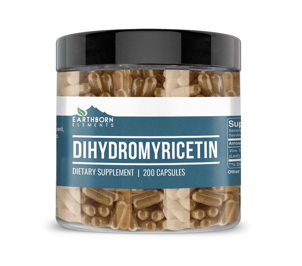 Earthborn Στοιχεία DHM Dihydromyricetin 200 Κάψουλες, Καθαρά & Μη αραιωμένα, Χωρίς Πρόσθετα