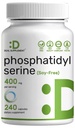 Phosphatidylserine συμπλήρωμα, 400mg σερβιρίσματος, 240 κάψουλες – Χωρίς σόγια πηγή λεκιθίνης ηλίανθου