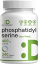 Phosphatidylserine συμπλήρωμα, 400mg σερβιρίσματος, 240 κάψουλες – Χωρίς σόγια πηγή λεκιθίνης ηλίανθου