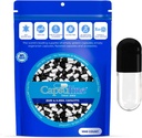 Capsuline Μέγεθος 4 Κενές κάψουλες Ζελατίνης, Μαύρο / Καθαρό - 1000 Count 
