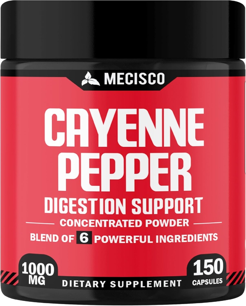 Cayenne Pepper Capsules with Ginger Root, Beet Root, and Black Pepper and More - 150 Capsules - 6in1