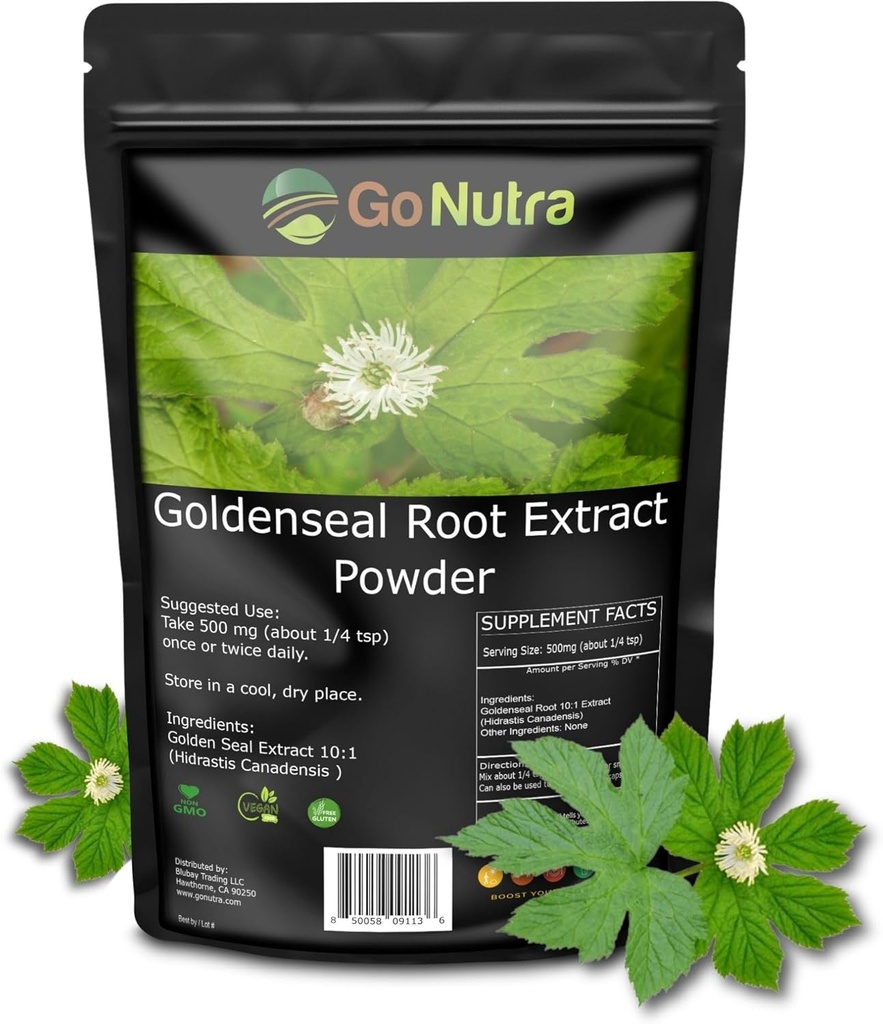 Go Nutra Goldenseal Root Extract Pure Goldenseal Powder Poent 10:1 Goldenseal Extract 4oz. Βότανο συμπλήρωμα χρυσή ρίζα σφραγίδας