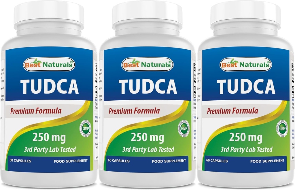 Best Naturals TUDCA 250mg (Taurussodeoxycholic Acid) - 60 κάψουλες Veg - 2 Μήνες Προμήθεια (60 Count (Pack of 1)) (60 Count (Pack of 3))