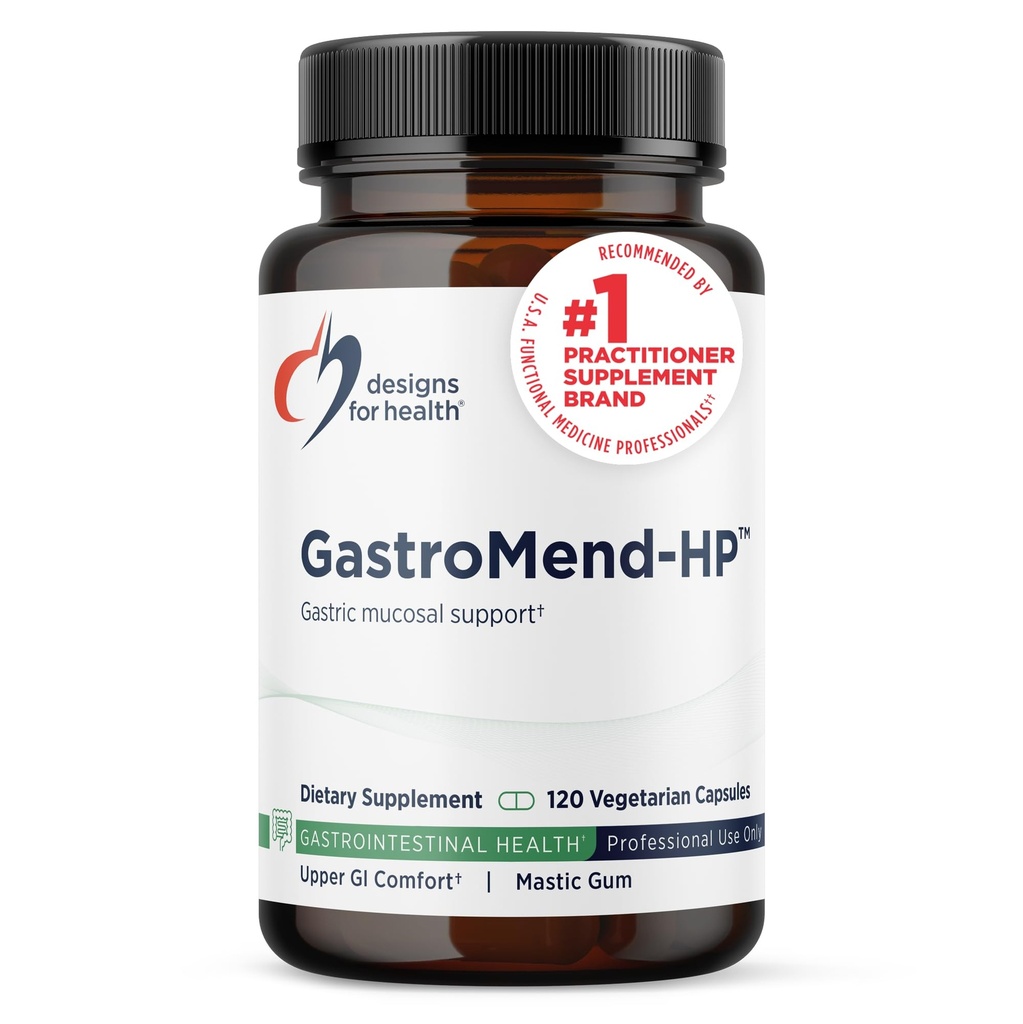 Σχέδια για την υγεία GastroMend HP - Συμπληρώματα για την υγεία Gut Mucosa Υποστήριξη με μαστίχα + DGL Licorice + 'Vitamin U' - Μπορεί να βοηθήσει Occasional Bloating ή Upset Στομάχι - Vegan (120 κάψουλες)