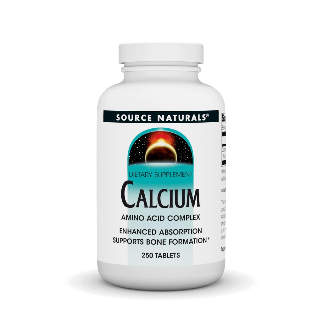Source Naturals Calcium, Amino Acid Complex- Ενισχυμένη Απορρόφηση & Υποστηρίζει Σχηματισμό των οστών* - 250 δισκία