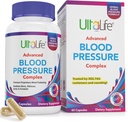 ULTALIFE Blood Pressure Supplements - Advanced Blood Pressure Supplement Complex - Hawthorn Berry, Hibiscus, Garlic, Forskolin - 14 Vitamins & Herbs, 30 Day Supply in Veggie Capsules