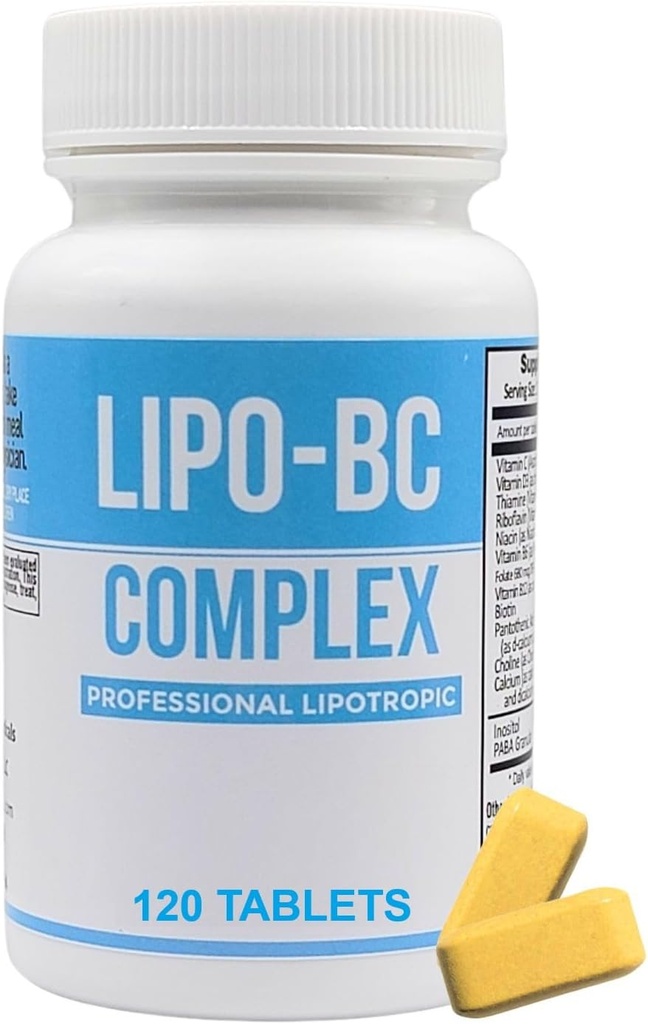 Lipo-BC Complex, LIPO BC Tablets Lipotropic Tablets for Energy and Wellness | Natural Clean Energy with Dietary Nutrients Manufactured by Legere Pharmaceuticals (120 Tablets)