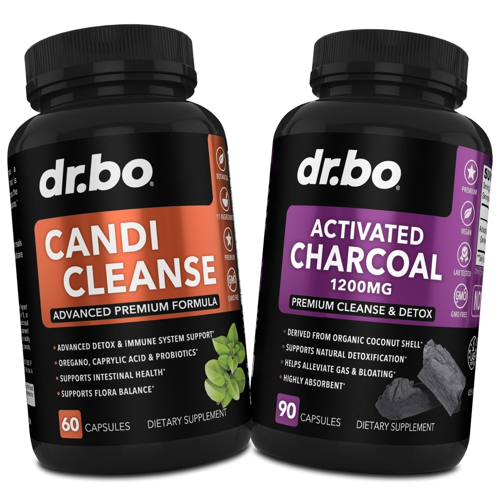 Ενεργοποιημένο Ανθρακό & Candi Cleanse Υποστήριξη - Βιολογικά Χάπια Καρύδας Καρύδας & Χάπια Αντι-Υπερανάπτυξης για Στομάχι Αέριο και Ανέπνευση για Άνδρες Παιδιά - Στοματικές κάψουλες βοτάνων και καψάκιο