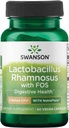 Swanson Lactobacillus Rhamnosus με FOS - Probiotic συμπλήρωμα υποστηρίζει Digestive Υγεία - 5 δισεκατομμύρια CFU - προωθεί GI Tract Υγεία Κατά τη διάρκεια του ταξιδιού - (60 Veggie Caps)