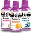 Bluebonnet Liquid Calcium Citrate Magnesium Citrate, Vitamin D3- Bundle of Orange, Blueberry and Strawberry Flavor, 3 Bottle of 16 Fl Oz Each (48 Fl Oz Total)