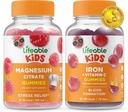 Lifeable Magnesium Kids + Iron & Vitamin C Kids, Gummies Bundle - Great Tasting, Vitamin Supplement, Gluten Free, GMO Free, Chewable Gummy