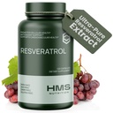 HMS Nutrition Resveratrol 1400 mg per Serving — 120 Vegan Capsules | High‑Potency Trans‑Resveratrol with Acai, Grape Seed & Green Tea | Antioxidant, Cellular & Heart Support