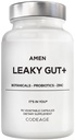 Amen Leaky Gut Supplement - Προηγμένη Φόρμουλα με Βιοδιαθέσιμη L Γλουταμίνη, Ψευδάργυρος, Κουρκουμάς, DGL Licorice Root - Marshmallow Root - Προβιοτικά & Ζυμωμένα Πρεβιοτικά - Vegan, Μη ΓΤΟ - 90 Κάψουλες