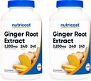 Nutricost εκχύλισμα ρίζας Ginger 550mg, 240 κάψουλες (2 φιάλες)