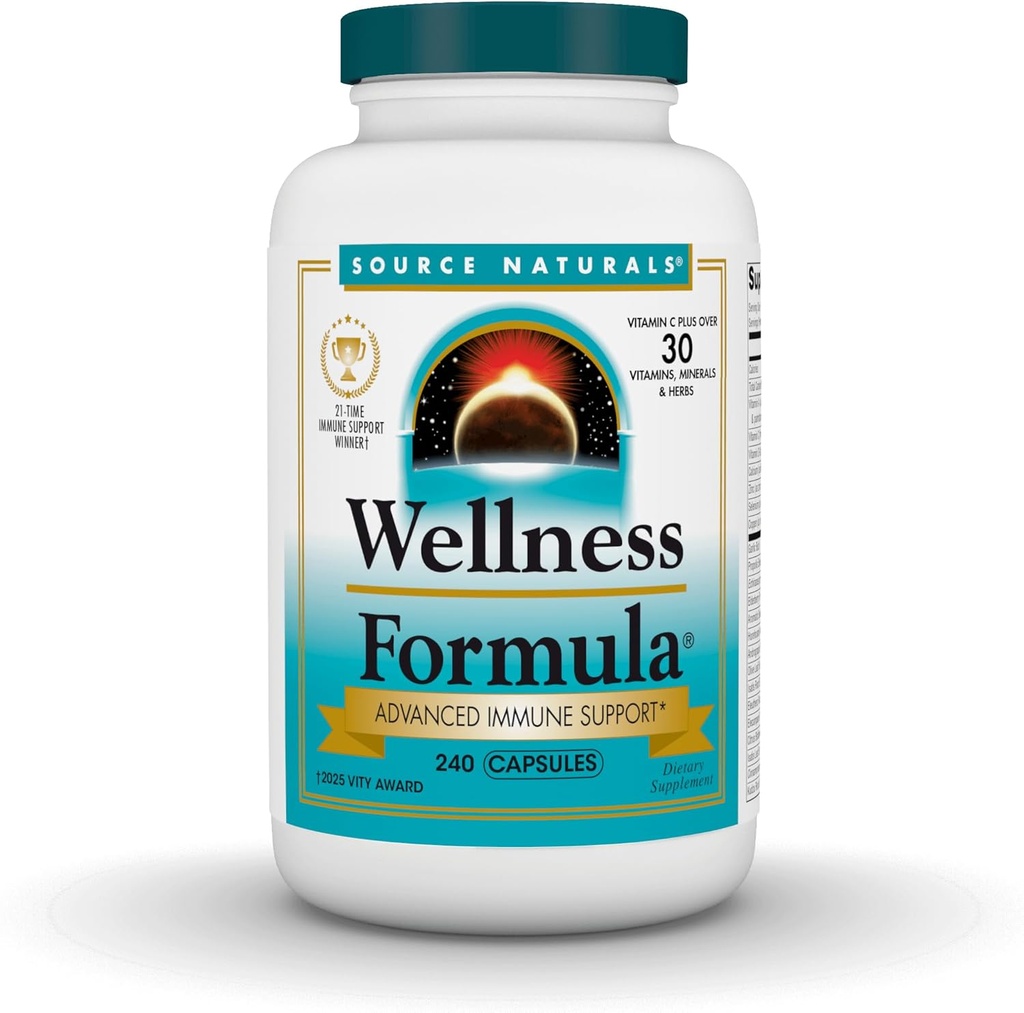 Source Naturals Wellness Formula Bio-Aligned Vitamins & Herbal Defense Advanced Immune Support* - Συμπλήρωμα διατροφής & Ανοσία Booster - 240 Κάψουλες