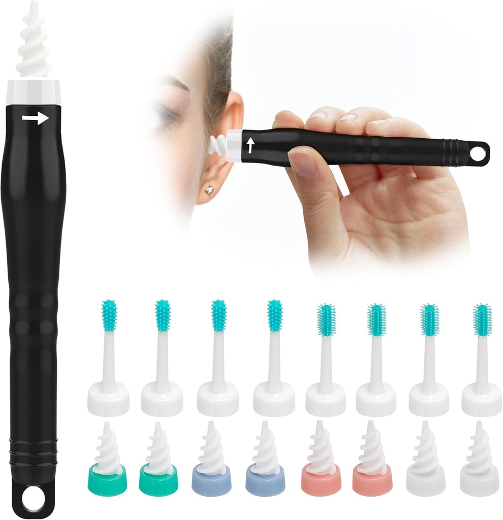 Q Grips εργαλείο αφαίρεσης κεριών αυτιών 2025 Spiral Kit αφαίρεσης αυτιών επαναχρησιμοποιήσιμο και πλυνόμενο Q-Grips Kid αφαίρεσης αυτιών Soft Silicone Spiral Kit αφαίρεσης αυτιών Περιέχει 3 τύπους εργαλείων καθαρισμού αυτιών