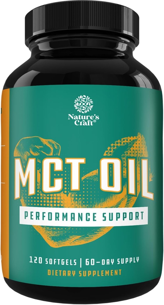C8 MCT Oil Softgels - Μεσαία Τριγλυκερίδια Αλυσίδας MCT Coconut Oil Συμπλήρωμα με Caprylic/Capric Trigrepteries για Γλυπτική Σώματος, Ενισχυμένη Ενέργεια & Σταμίνα - Keto Συμπληρώματα για Απώλεια Βάρος - 120 Ct