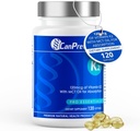 CanPrev K2 120mcg με Βιολογικό Λάδι Καρύδας, 120 Softgels 120-Day Supply - Ενισχυμένη Απορρόφηση για Βέλτιστη Οστών και Δόντια Υποστήριξης, Υψηλής Ικανότητας Βιταμίνη K2 για τη Διατήρηση Ισχυρών Οστών και Δόντια
